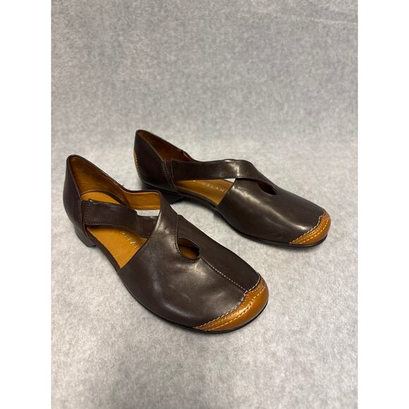 Antonio Melani Women's Size 6.5M Brown Leather Cap Toe Mary Jane Loafer Shoes - Picture 6 of 9